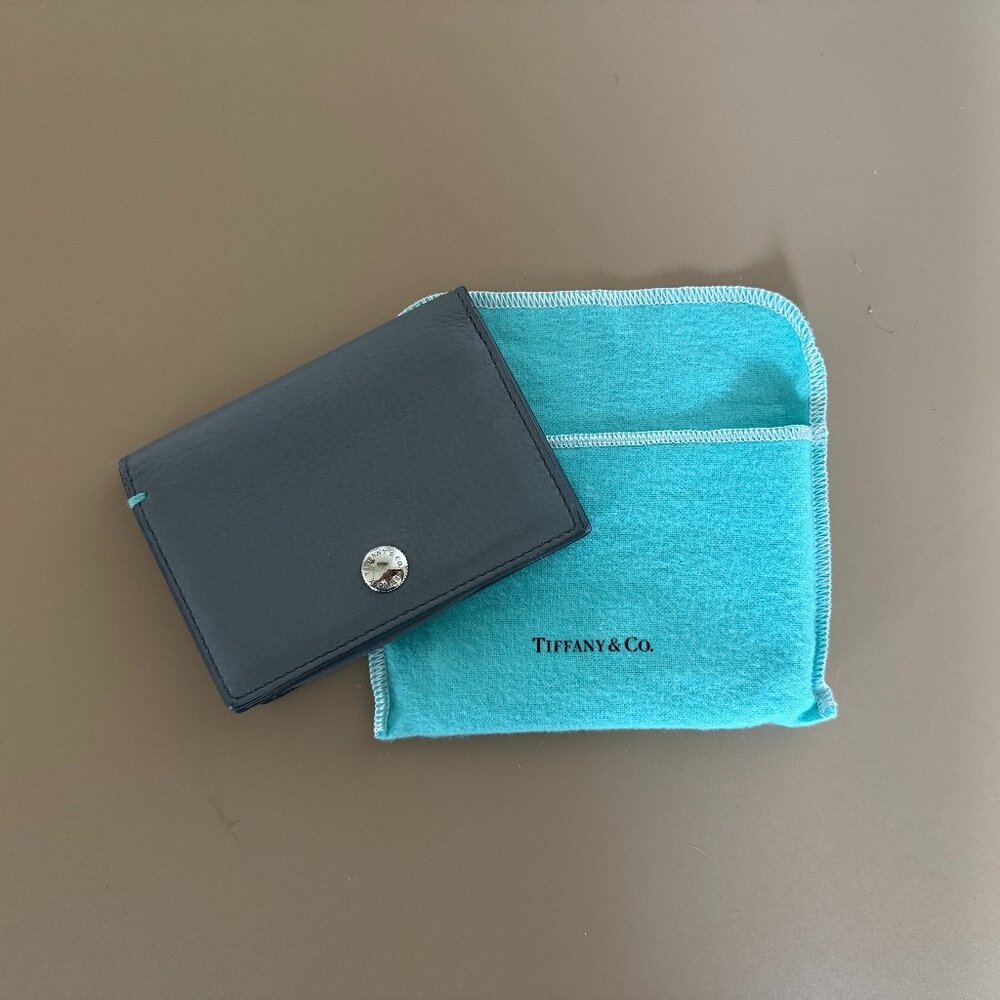 Grey Tiffany and Co Wallet with storage bag